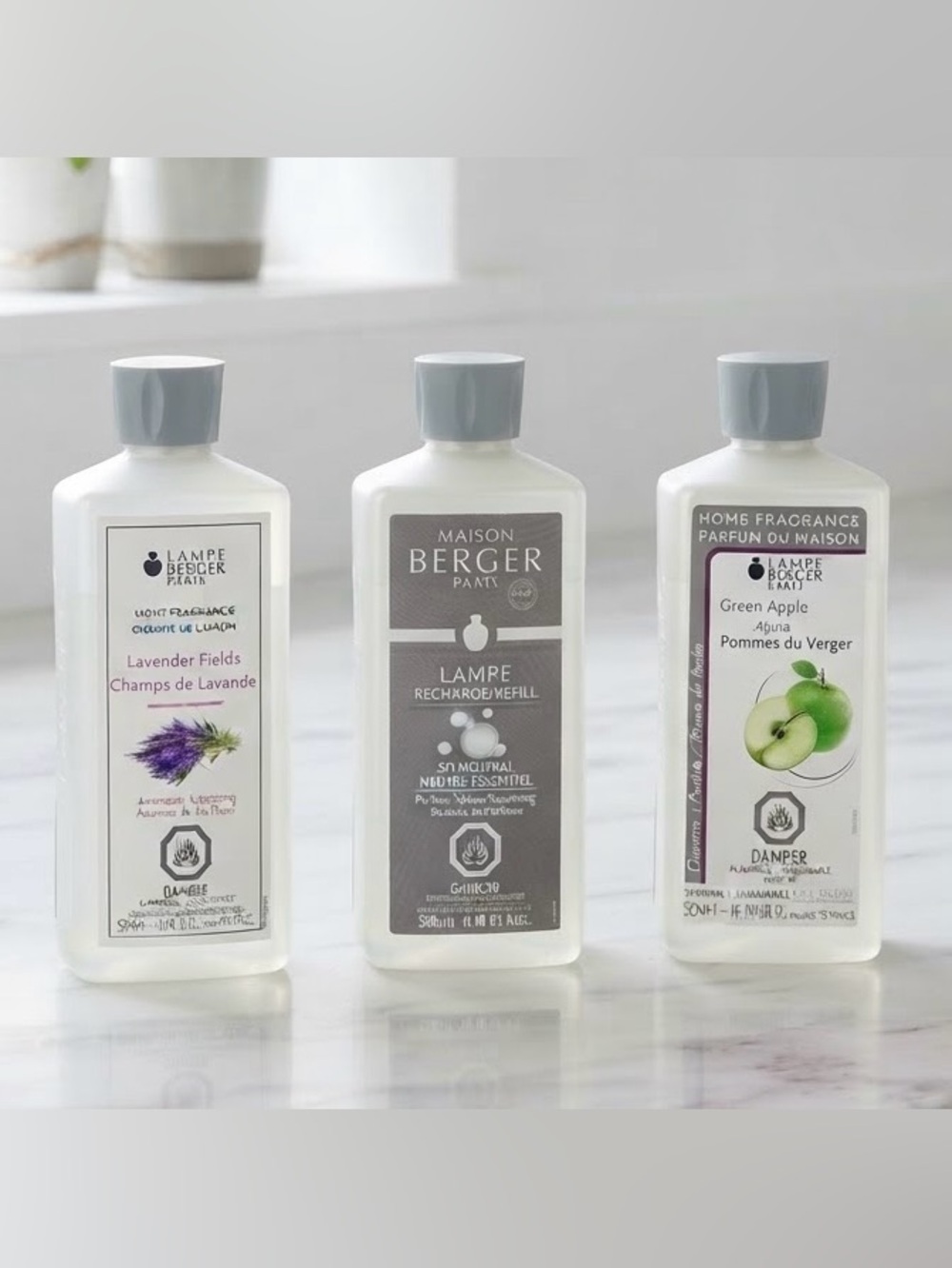Set Of 3 Lampe Berger Home Scent Refills Lavender Apple Natural